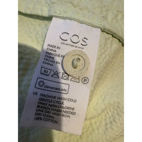 COS Men’s Lightweight Hooded Jacket Seersucker Green Large Scandi Minamalist - Picture 10 of 11